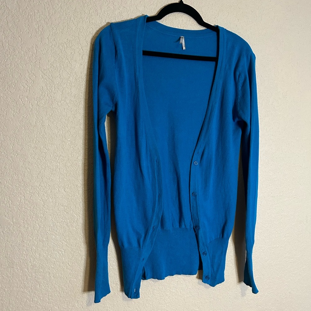 Simple Blue Cardigan with Buttons